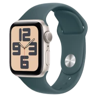 Apple Watch SE 2024 Starlight GPS Sport Band Lake Green 44 mm