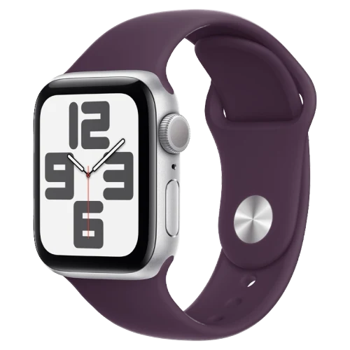Apple Watch SE 2024 Silver GPS Sport Band Plum 40 mm