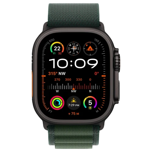 Apple Watch Ultra 2 Black Alpine Loop Dark Green