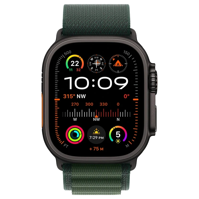 Apple Watch Ultra 2 Black Alpine Loop Dark Green 2
