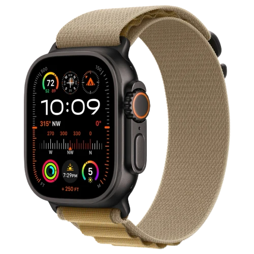 Apple Watch Ultra 2 Black Alpine Loop Tan
