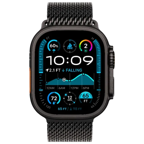 Apple Watch Ultra 2 Black Titanium Milanese Loop Black