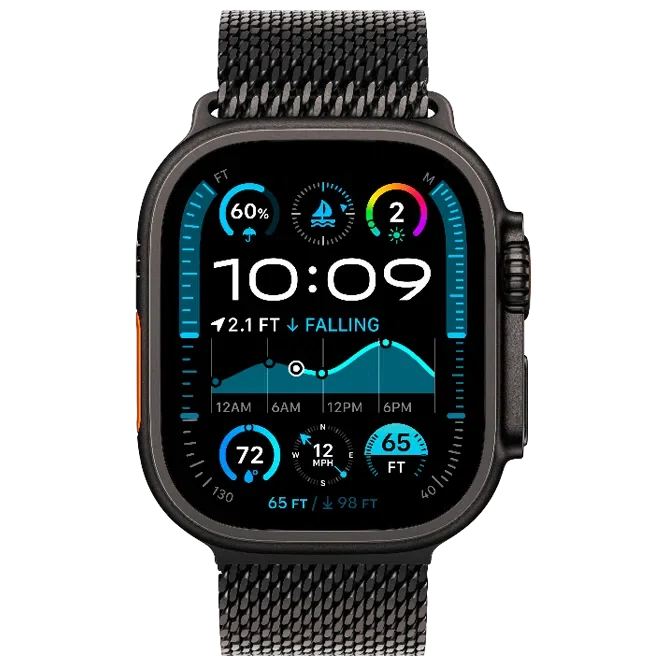 Apple Watch Ultra 2 Black Titanium Milanese Loop Black 2
