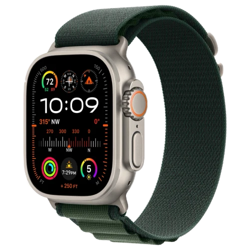 Apple Watch Ultra 2 Natural Alpine Loop Dark Green