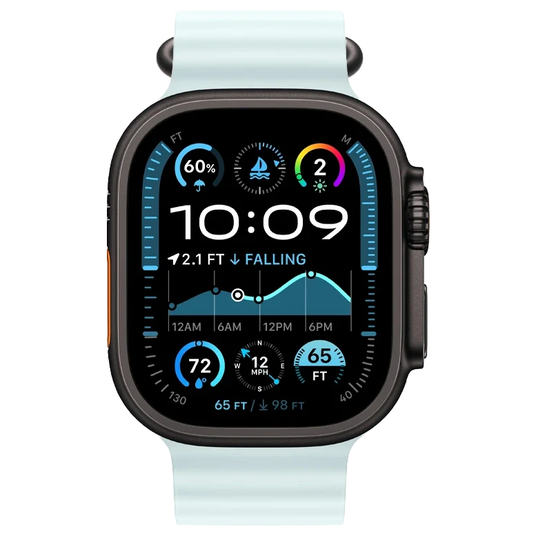 Apple Watch Ultra 2 Black Ocean Band Ice Blue 7