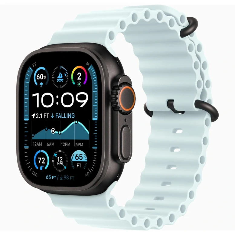 Apple Watch Ultra 2 Black Ocean Band Ice Blue 4