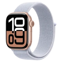 Apple Watch 10 Aluminum GPS Rose Gold Textile Sport Loop Blue Cloud 42 mm