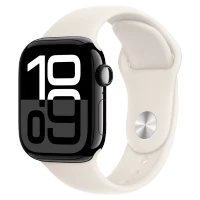 Apple Watch 10 Aluminum GPS Jet Black Sport Band Starlight 46 mm