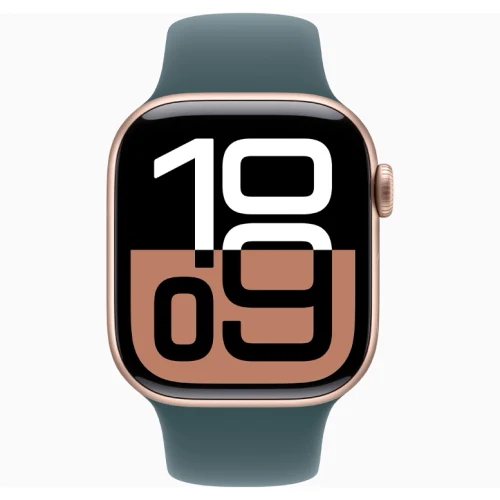 Apple Watch 10 Aluminum GPS Rose Gold Sport Band Lake Green 46 mm