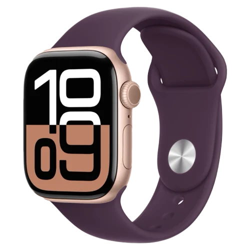 Apple Watch 10 Aluminum GPS Rose Gold Sport Band Plum 46 mm