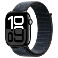 Apple Watch 10 Aluminum GPS Jet Black Textile Sport Loop Ink 46 mm