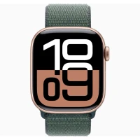 Apple Watch 10 Aluminum GPS Rose Gold Textile Sport Loop Lake Green 46 mm 2