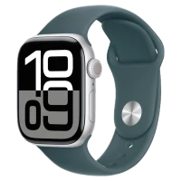Apple Watch 10 Aluminum GPS Silver Sport Band Lake Green 46 mm