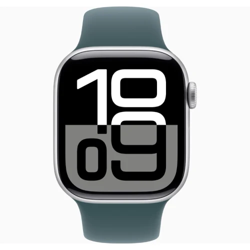 Apple Watch 10 Aluminum GPS Silver Sport Band Lake Green 46 mm
