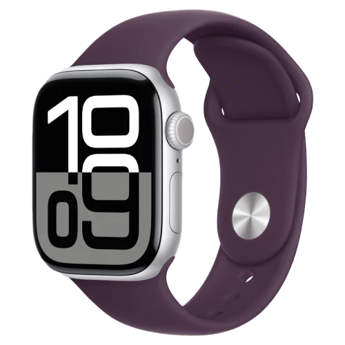 Apple Watch 10 Aluminum GPS Silver Sport Band Plum 42 mm