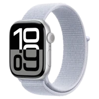 Apple Watch 10 Aluminum GPS Silver Textile Sport Loop Blue Cloud 46 mm