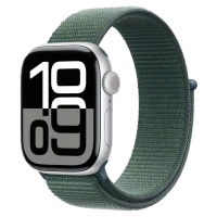 Apple Watch 10 Aluminum GPS Silver Textile Sport Loop Lake Green 42 mm 2