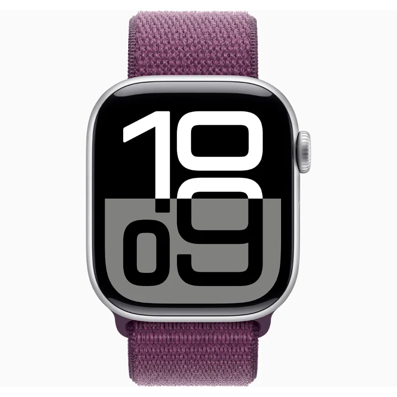 Apple Watch 10 Aluminum GPS Silver Textile Sport Loop Plum 42 mm 3