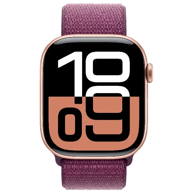 Apple Watch 10 Aluminum GPS Rose Gold Textile Sport Loop Plum 42 mm 2