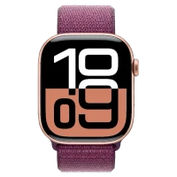 Apple Watch 10 Aluminum GPS Rose Gold Textile Sport Loop Plum 46 mm 2
