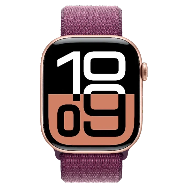 Apple Watch 10 Aluminum GPS Rose Gold Textile Sport Loop Plum 46 mm 2