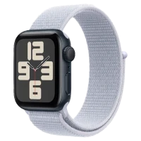 Apple Watch SE 2024 Midnight GPS Textile Sport Loop Blue Cloud 40mm