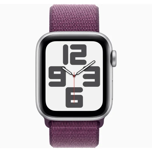 Apple Watch SE 2024 Silver GPS Textile Sport Loop Plum 40 mm