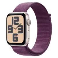 Apple Watch SE 2024 Starlight GPS Textile Sport Loop Plum 40 mm