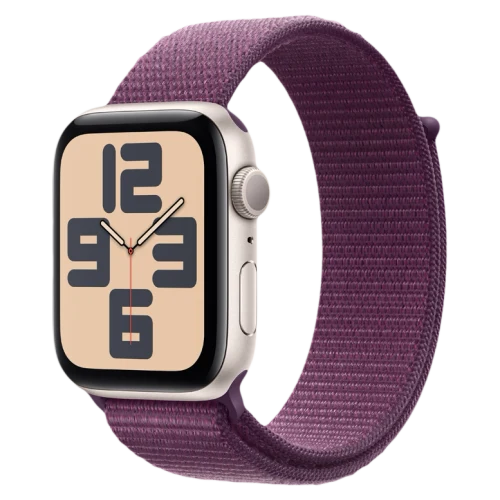 Apple Watch SE 2024 Starlight GPS Textile Sport Loop Plum 40 mm