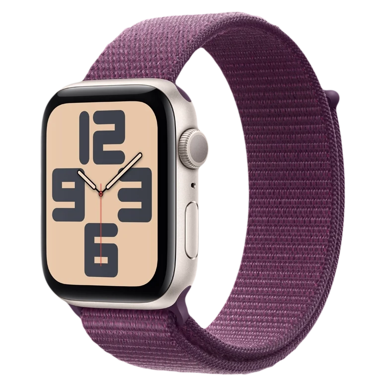 Apple Watch SE 2024 Starlight GPS Textile Sport Loop Plum 40 mm 2