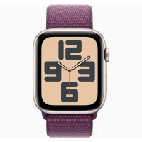 Apple Watch SE 2024 Starlight GPS Textile Sport Loop Plum 40 mm 4