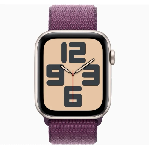 Apple Watch SE 2024 Starlight GPS Textile Sport Loop Plum 40 mm