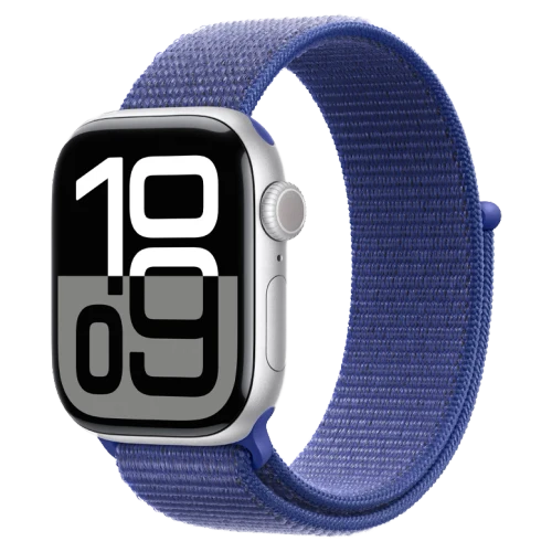 Apple Watch 10 Aluminum GPS Silver Textile Sport Loop Ultramarine 42 mm