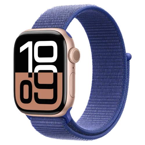 Apple Watch 10 Aluminum GPS Rose Gold Textile Sport Loop Ultramarine 42 mm