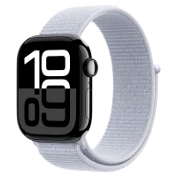 Apple Watch 10 Aluminum GPS Jet Black Textile Sport Loop Blue Cloud 42 mm 2