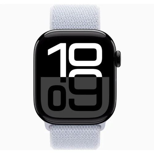 Apple Watch 10 Aluminum GPS Jet Black Textile Sport Loop Blue Cloud 42 mm