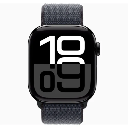 Apple Watch 10 Aluminum GPS Jet Black Textile Sport Loop Ink 42 mm