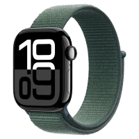 Apple Watch 10 Aluminum GPS Jet Black Textile Sport Loop Lake Green 42 mm 2