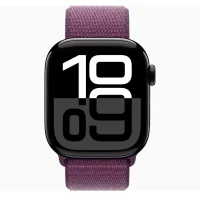 Apple Watch 10 Aluminum GPS Jet Black Textile Sport Loop Plum 42 mm 3