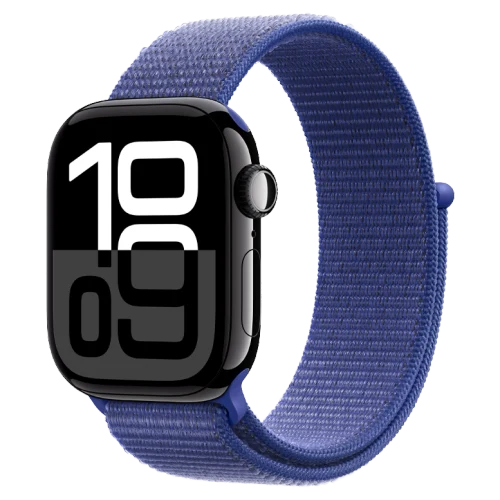 Apple Watch 10 Aluminum GPS Jet Black Textile Sport Loop Ultramarine 42 mm