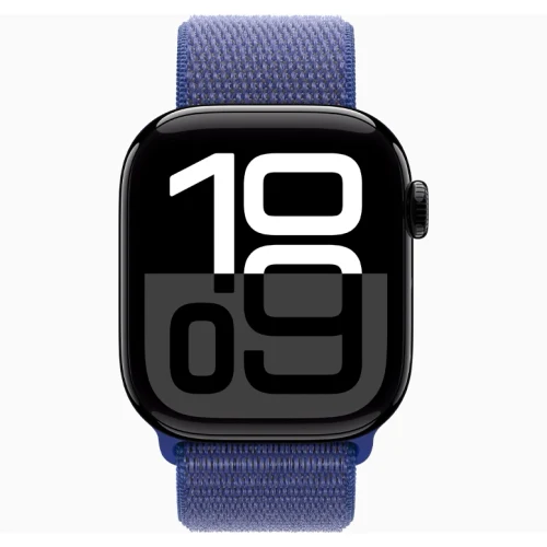 Apple Watch 10 Aluminum GPS Jet Black Textile Sport Loop Ultramarine 42 mm