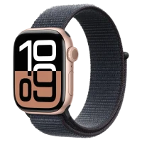 Apple Watch 10 Aluminum GPS Rose gold Textile Sport Loop Ink 42 mm