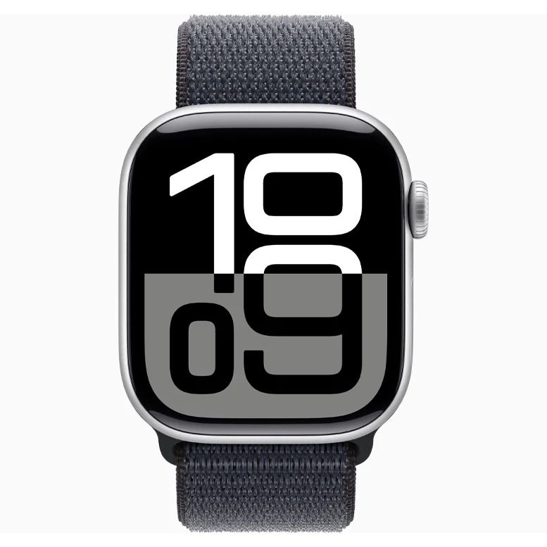 Apple Watch 10 Aluminum GPS Silver Textile Sport Loop Ink 42 mm 4