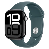 Apple Watch 10 Aluminum GPS Jet Black Sport Band Lake Green 46 mm