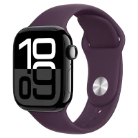 Apple Watch 10 Aluminum GPS Jet Black Sport Band Plum 42 mm