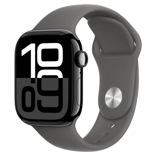 Apple Watch 10 Aluminum GPS Jet Black Sport Band Stone Gray 42 mm