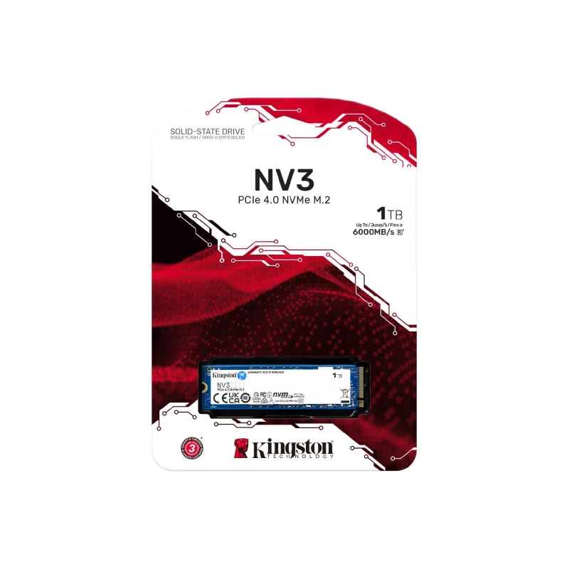 Накопитель SSD Kingston NV3, SNV3S/1000G, 1 TБ, Blue 3