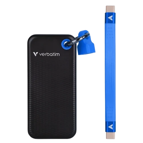 Внешний портативный SSD накопитель Verbatim Pocket, 1 ТБ Gen 2, Черный/Синий