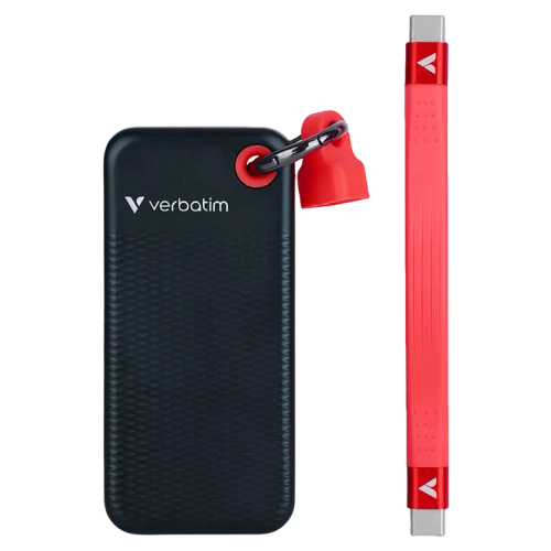 Внешний портативный SSD накопитель Verbatim Pocket, 1TБ, Black/Red