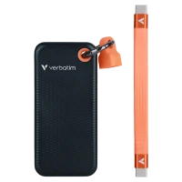 SSD portabil extern Verbatim Pocket, 1TB, Black / Orange